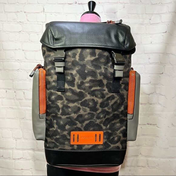 Coach Other - COACH Ranger Men’s Women’s Backpack Animal Camo Script Print NWT